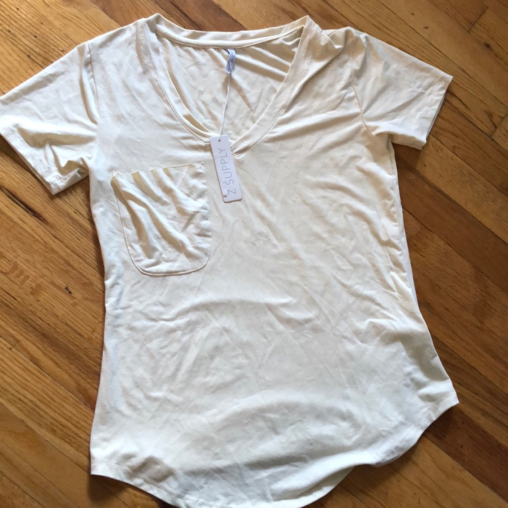 Z Supply Microsuede V-neck T Shirt W/TAGS, XS